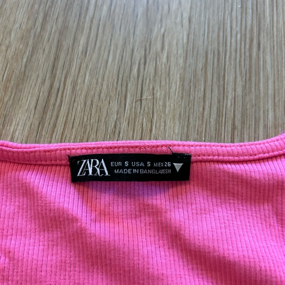 Zara Bright Pink Puff Sleeve Blouse - Picture 3 of 3